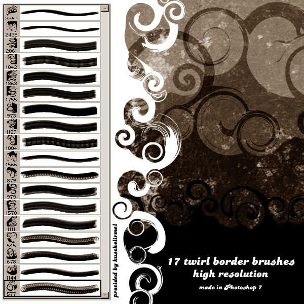 Twirl Border Brushes by kuschelirmel-stock