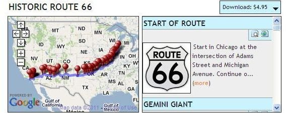 Screenshot GPS Route 66
