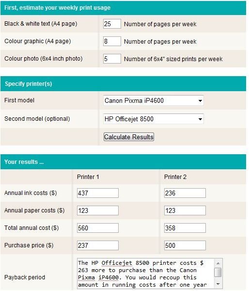 Inkjet Cost per Page: Comparison Study: Actual Costs between the HP Officejet 8500 and the Canon Pixma iP4600 shown as Examples - Bright Hub