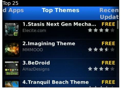 BlackBerryAppWorld 2.0 TopThemes