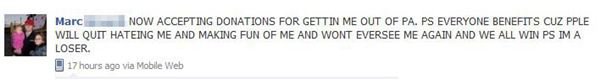 Begging for money AND complaining about your life is a really good way to lose friends