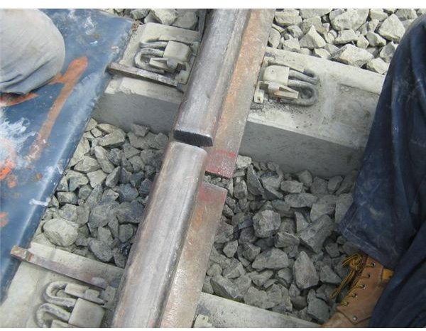 Railway line gap