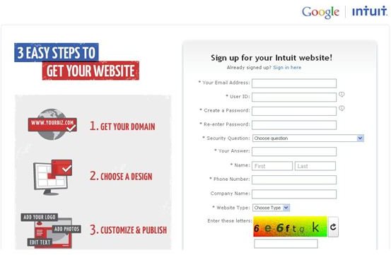 Screenshot 3 Easy Steps to Get Your Website from Google Intuit