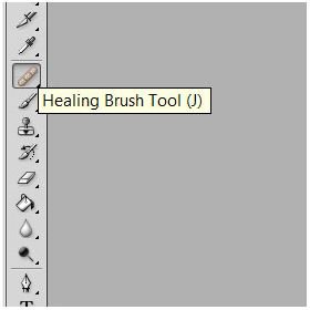 The location of the healing brush tool