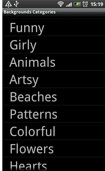 Backgrounds Categories