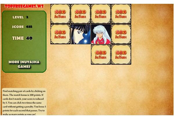 Inyuasha Memory Game Screenshot