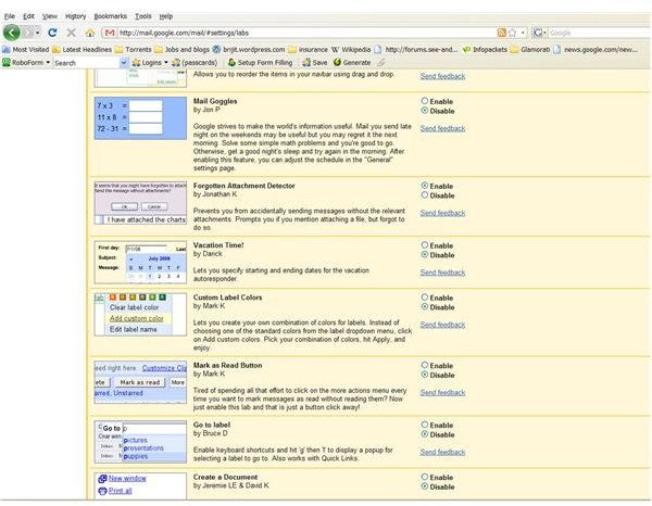 New webmail features: Gmail, Yahoo Mail & Windows Live Mail