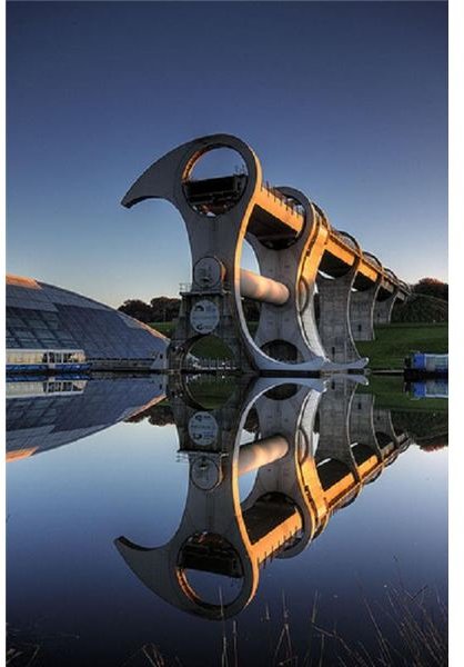 The Falkirk Water Wheel in Scotland: Rotating Boat Lift