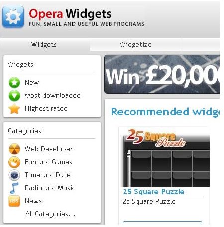 Opera Web Browser Review - widgets