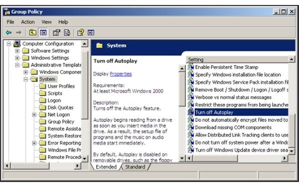 Window XP Pro Group Policy Editor