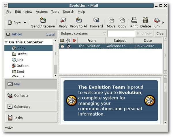 Evolution mail client linux настройка