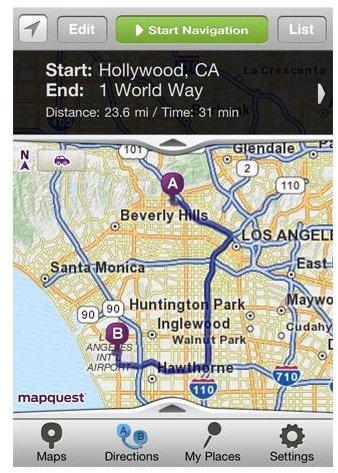MapQuest 4 Mobile
