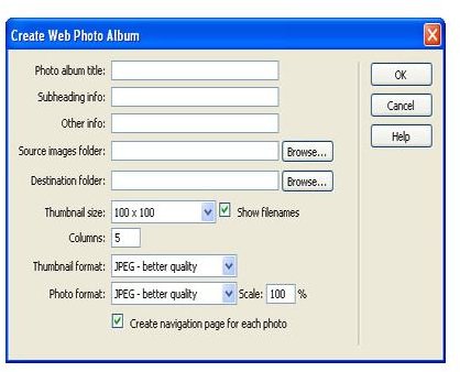 create a web photo album in adobe dreamweaver cc 2019