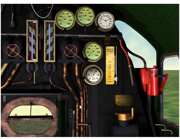 Microsoft Train Simulator steam engine control view