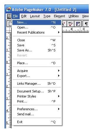 How to Create a New Document in PageMaker 7.0