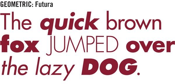 Geometric sans serif: Futura