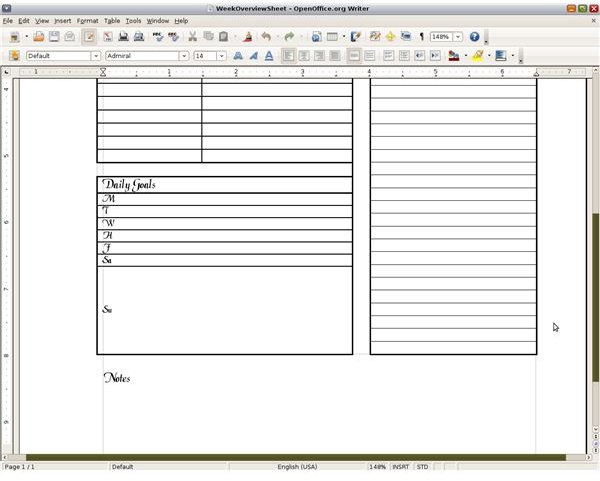 Open Office Writer - Uneven Rows in a Table