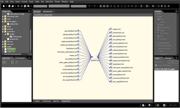 Expression Web 4 Hyperlinks View
