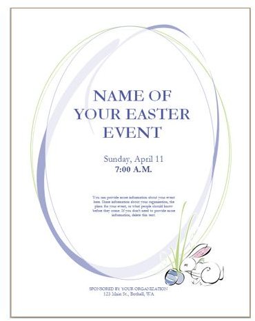 Easter Bunny Word Flyer Template