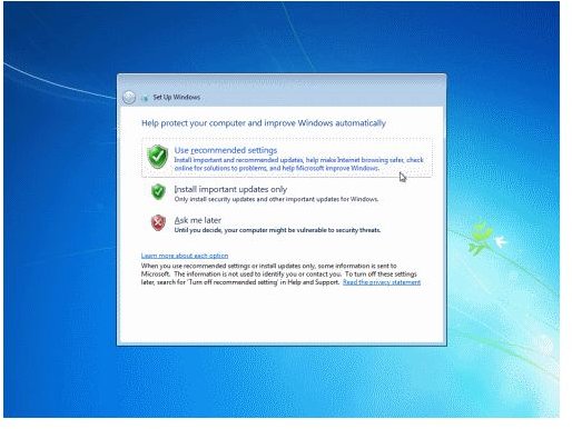 Windows-7 Update Options
