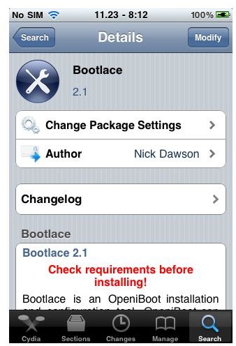 bootlace in cydia