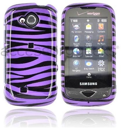 Samsung Reality Zebra Hard purple plastic Case