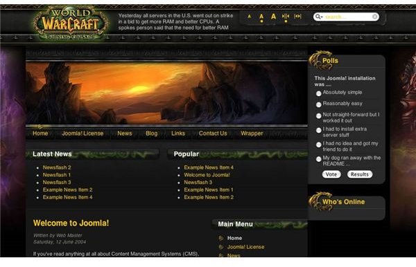 world of warcraft joomla templates