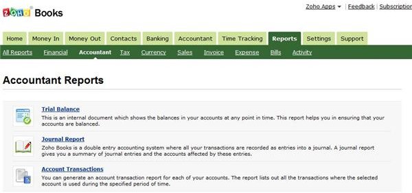 Zoho Books uses a double entry system