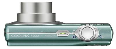 Nikon Coolpix S220 Aqua Green Top View