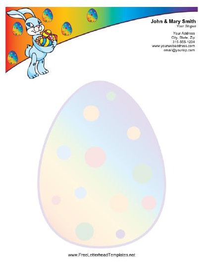 easter letterhead bunny with eggs