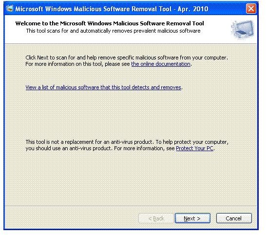 microsoft malicious software removal tool schedule