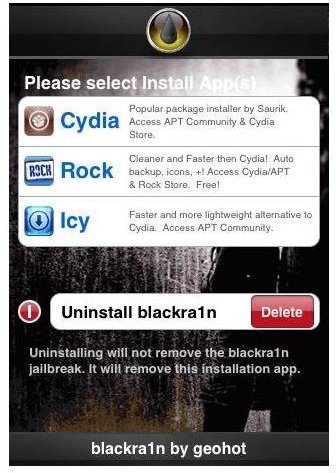 remove blackrain iPhone icon