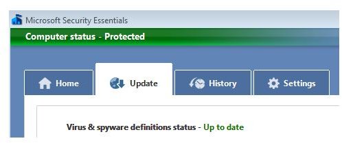 microsoft security essentials definition update