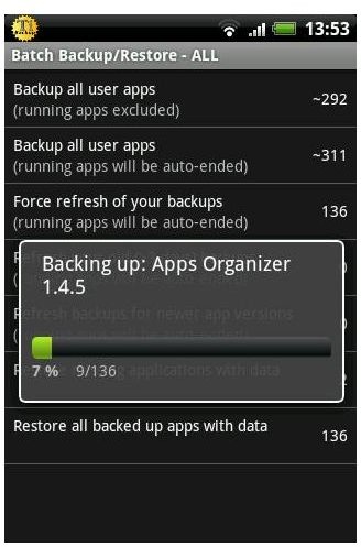 Titanium Backup In Pogress