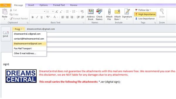 Fig 3 - How to Change E-mail Address on Outlook
