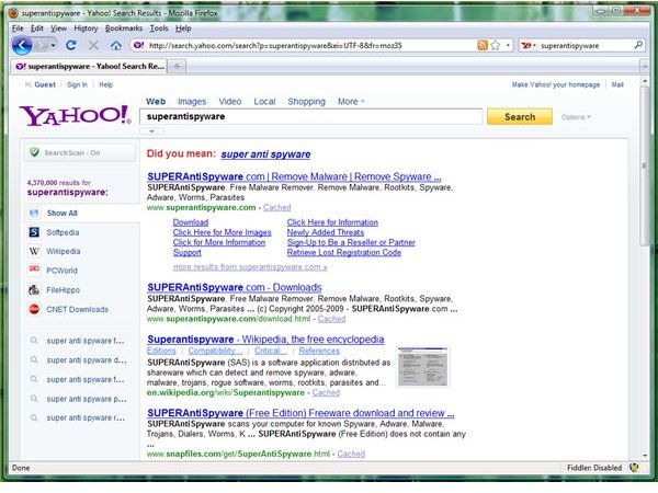 No Sponsored Ads in Yahoo Search