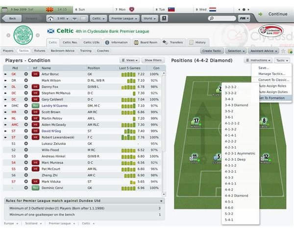 FM 2010 tactics formation change