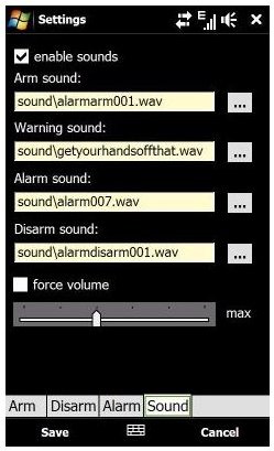 Choose the WAV alarm file