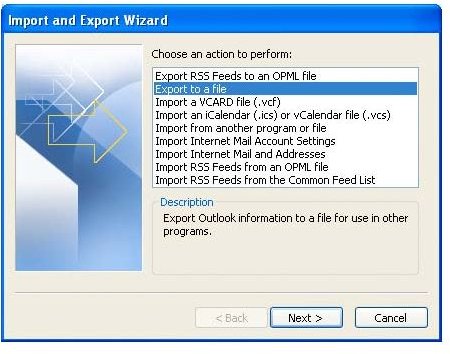 Importing Address Book from Outlook 2007