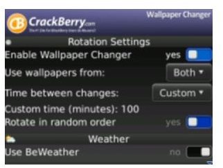 Wallpaper Changer Pro with CB Wallpapers BlackBerry App