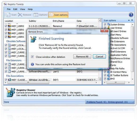 windows 7 registry repair utility