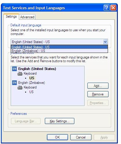 Fig 2 - Setting up English Input