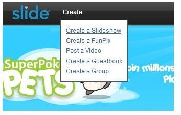 Hover mouse over create