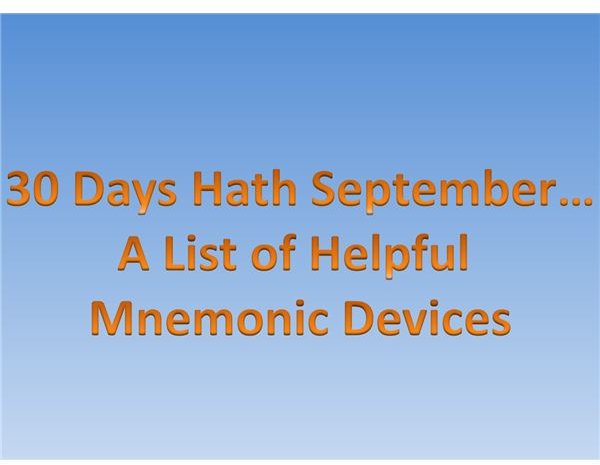 Examples of Mnemonics - Memorization Help for Students