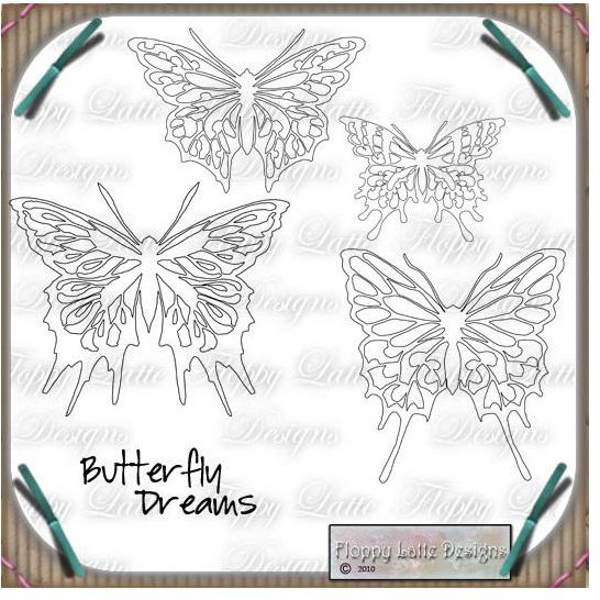 Five Butterfly Digi Stamps for Your Creative Projects