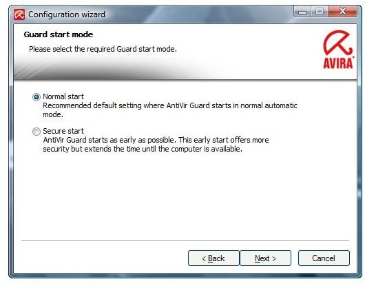 Secure Start of Avira Guard