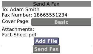 myfax -BlackBerry send a fax application free