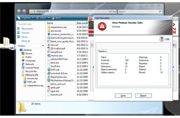Avira AntiVir leaves 20 malware files in Windows