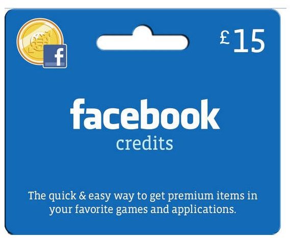 facebook credits gift card