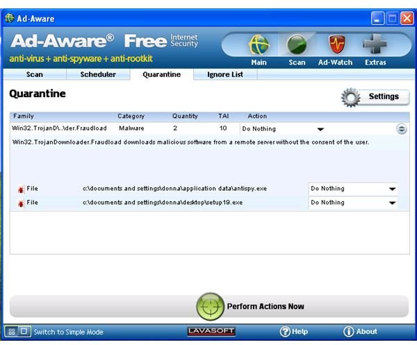 Free Antivirus and Trojan Removers: Ad-Aware